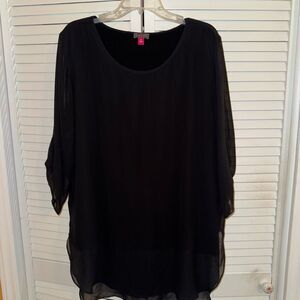 Vince Camuto Black Oversized 3/4 Sleeve Tunic